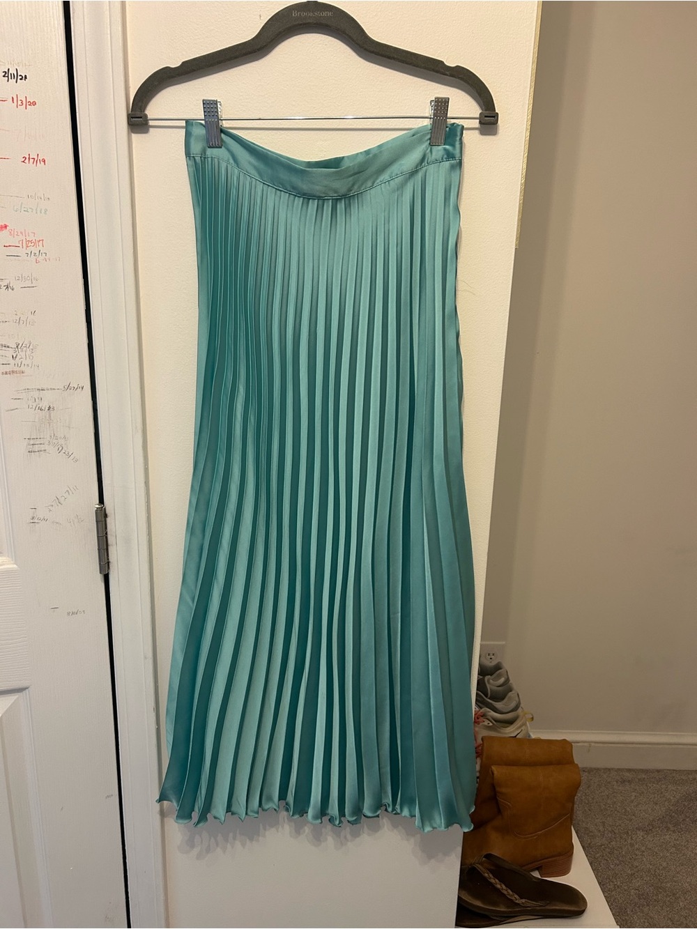 Zara Pleated Midi Skirt - Teal Green